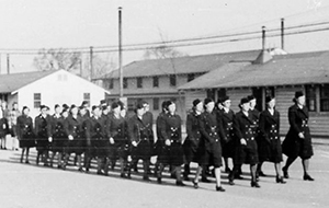 Nurses marching at Fort Custer