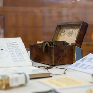 Artifacts and rare books on display